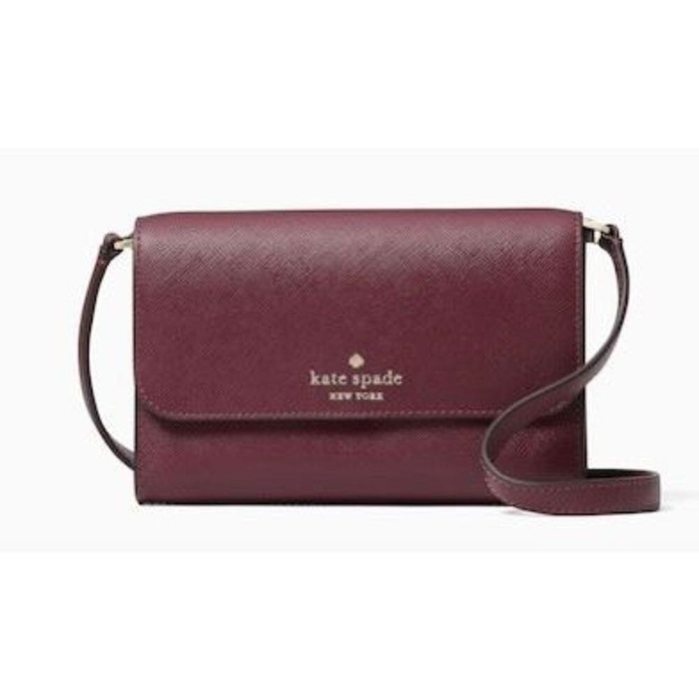 Kate Spade Brynn Small Flap Crossbody Deep Berry Burgundy